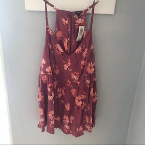 Floral tank torrid pink babydoll cami peplum hem